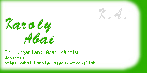 karoly abai business card